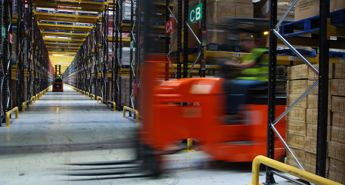Bendi Artifuclated forklifts offer the speed of a Counterbalance