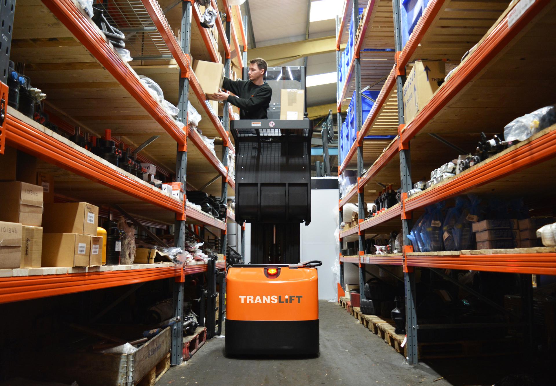 Translift JX1 order picker. Warehouse equipment from Translift Bendi